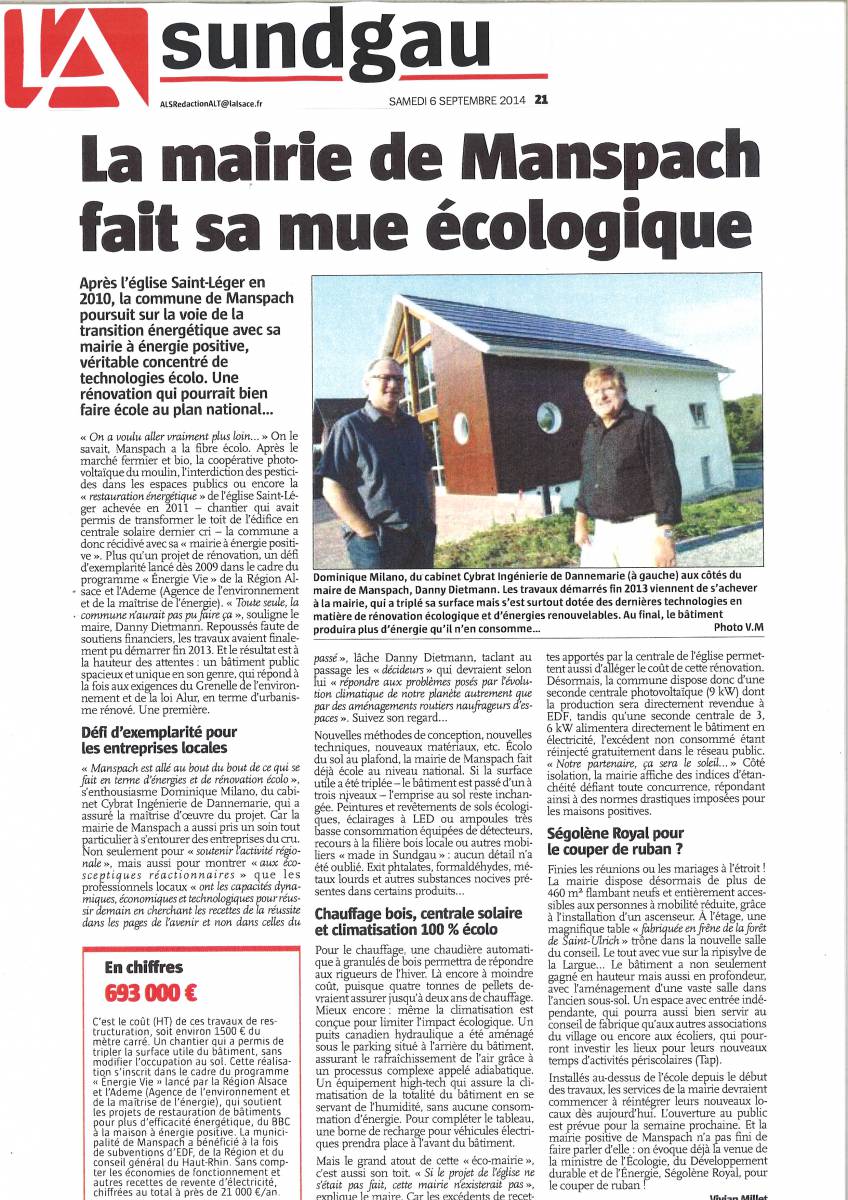 Article Journal L&#8217;ALSACE Wittenheim